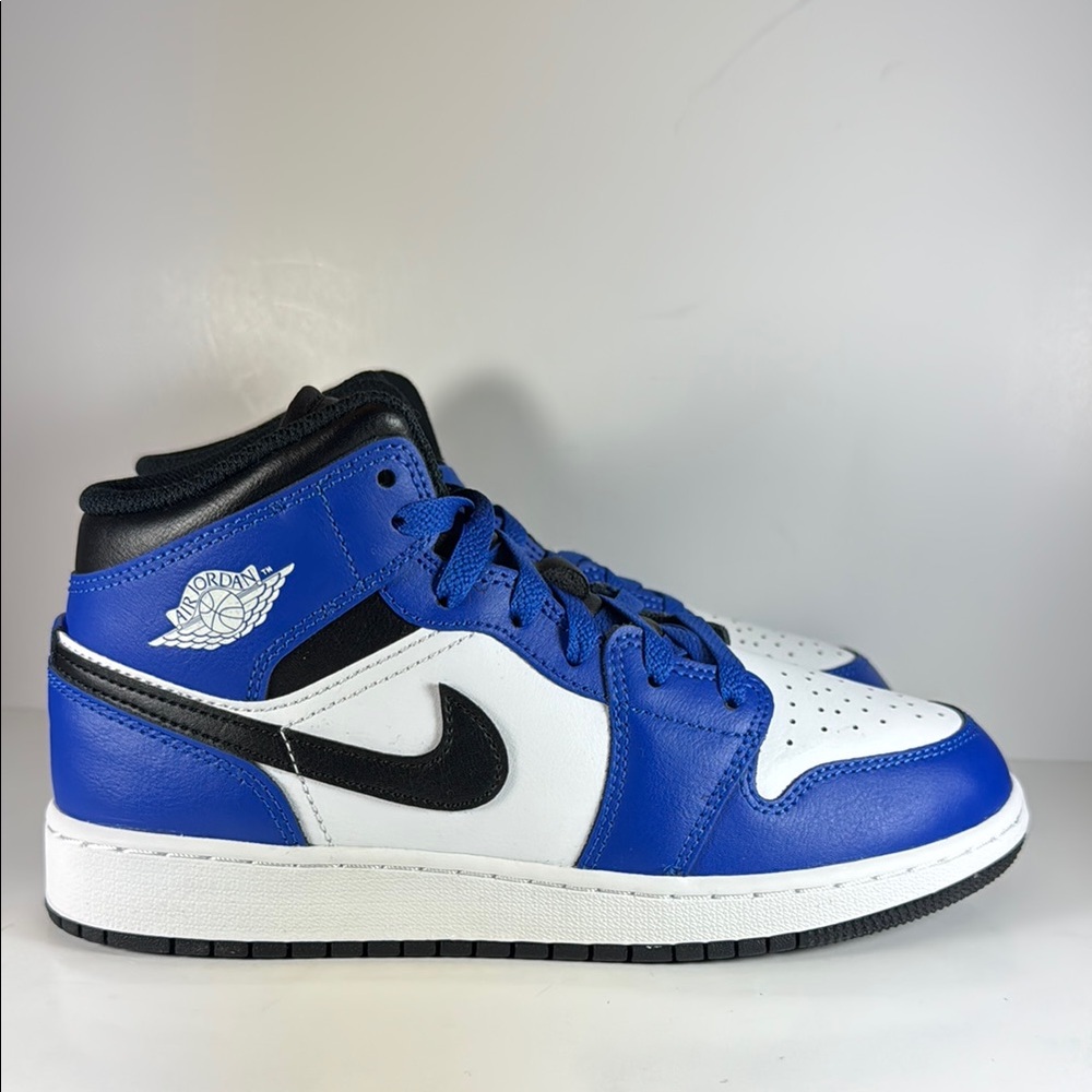 Nike Air Jordan 1 Mid Game Royal Black White Size 6Y Big Kid’s Sneakers